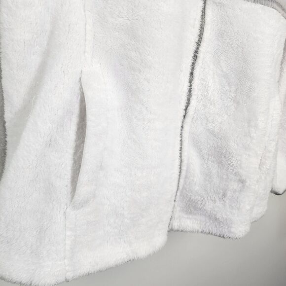 Faded Glory Womens Jacket 1X 16W White Gray Fleece Long Sleeve Full Zip Lined - Picture 7 of 9